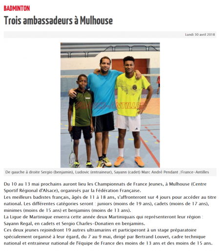 2018 France Antilles : le vdb à mulhouse